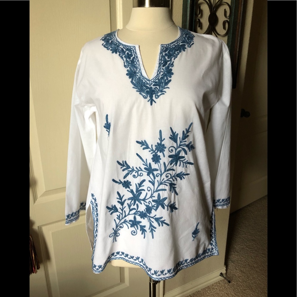 White embroidered tunic